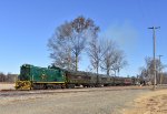 The very proud Baldwin S-12 304 and the passenger consist proceed back south for another runby in S. Woodstown while the 0-6-0 9 steam locomotive sits in the background 